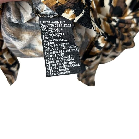 Perceptions New York Sleeveless Knee Length Flowy A-Line Dress Neutral Brown - Picture 6 of 7